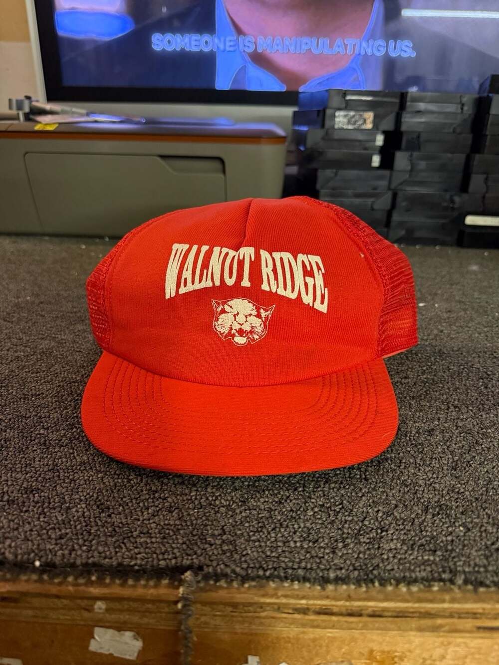 Vintage Walnut Ridge Wildcat Mascot Trucker Snapback Hat